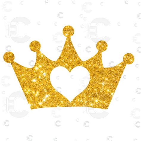 Glittered Crown Princess Prince Crown Cut Outs for DIY Party Backdrop ...