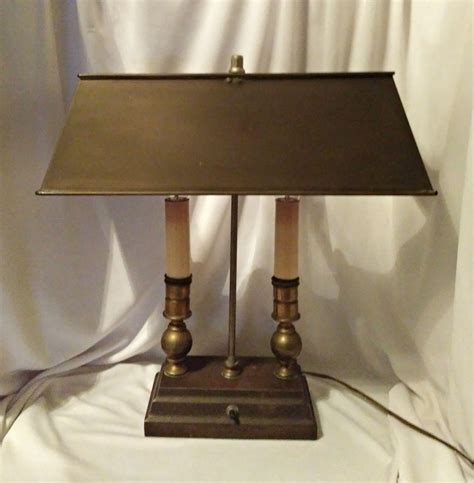 Vintage Two Candle Desk Lamp Brass And Copper Bouillotte Style From