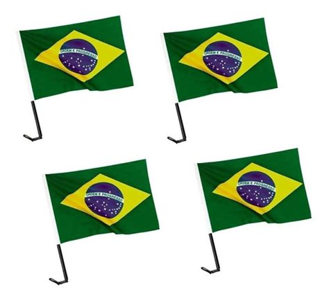 100 Bandeiras Do Brasil C Suporte Para Carro Bandeira Tecido