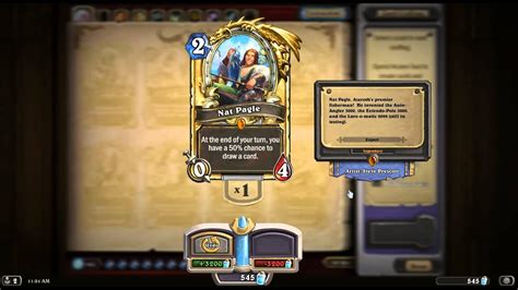 Hearthstone Golden Nat Pagle Legendary Youtube