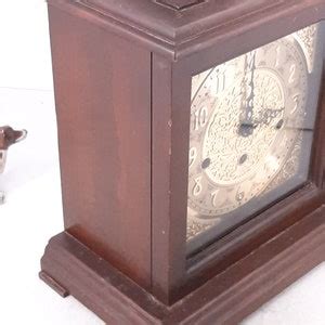 Vintage Sligh Wind Up Mantel Clock With Key For Parts Repair Model