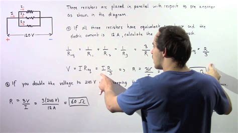 Three Resistors In Parallel Example Youtube