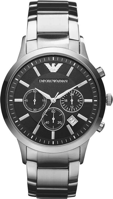 Emporio Armani Watch For Men Chronograph Movement Mm Silver