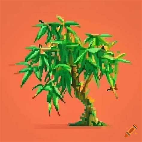 Detailed Pixel Art Of Bamboo Leaves On Craiyon