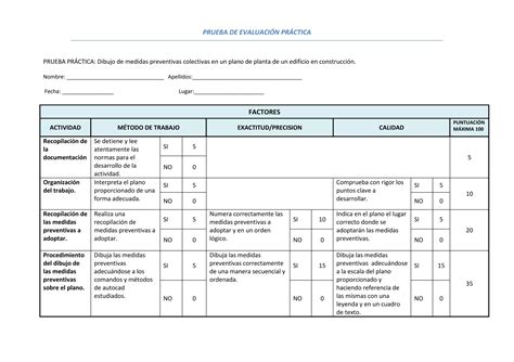 Hoja De Evaluacion De La Prueba Practica Ppt Descarga Gratuita