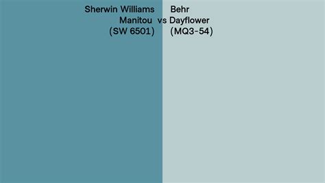 Sherwin Williams Manitou SW 6501 Vs Behr Dayflower MQ3 54 Side By