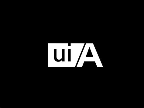 UIA Logo and Graphics design vector art, Icons isolated on black ...