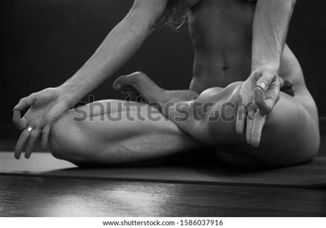 Naked Woman Practicing Yoga Padmasana Female Stock Photo Edit Now