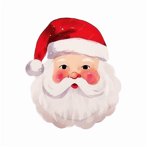 Premium Vector Vector Cute Watercolor Funny Smiling Santa Claus Head