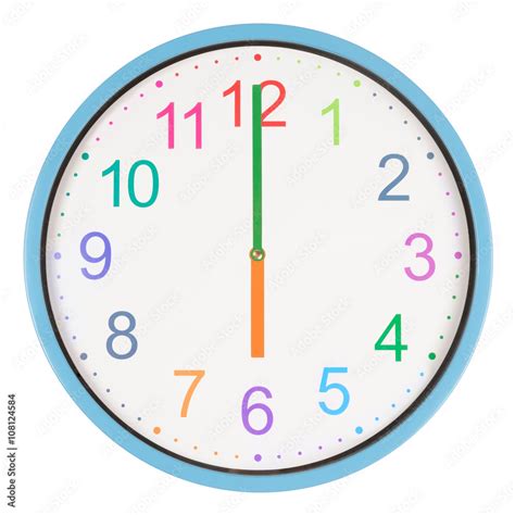 Colorful Clock Showing Six Oclock Stock Photo Adobe Stock