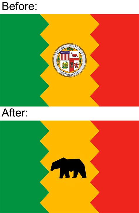 I redesigned the Los Angeles city flag. It looks quite simple. The bear ...