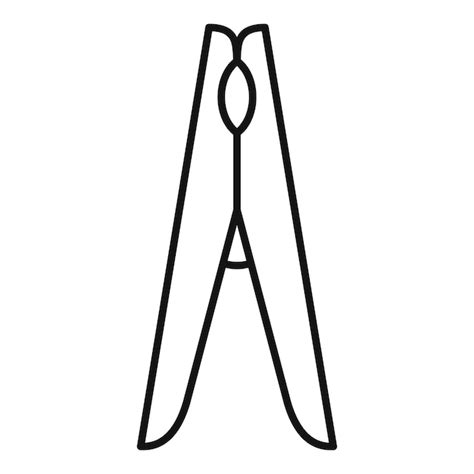 Premium Vector Wooden Clothes Pin Icon Outline Wooden Clothes Pin
