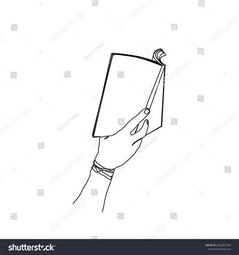 Continuous Line Drawing Hand Holding Book Stock Vector Royalty Free