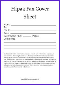 HIPAA Fax Cover Sheet Templates Printable in PDF & Word
