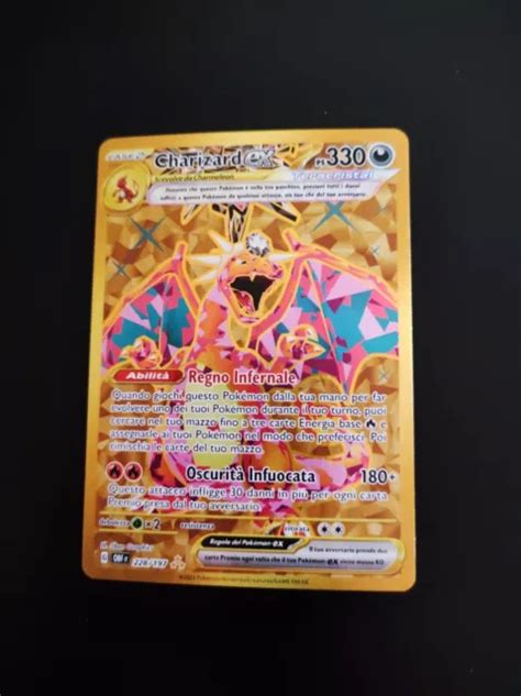 CARTA POKEMON CHARIZARD EX 228 197 Ossidiana Infuocata ITA Rara Gold