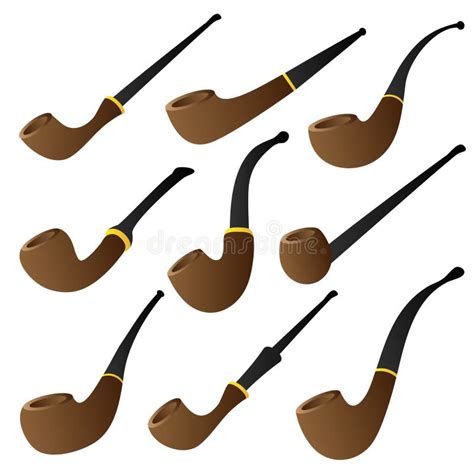 Tobacco Pipe Black And White Vector Graphic Stock Vector Illustration