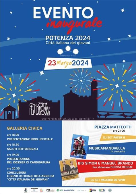 Potenza Citt Dei Giovani Il Marzo Levento Inaugurale