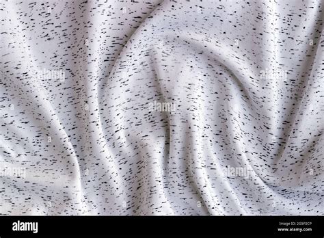 White Jersey Cotton Fabric With Black Spots Texture Crumpled Spotted