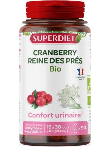 Super Diet Cranberry Reine des prés bio 90 gélules confort urinaire par