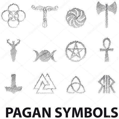 Set of Pagan symbols pencil scribble Stock Vector Image by ©alvaroc #3318409