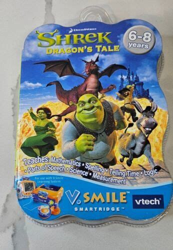 Vtech Shrek Dragons Tale Vsmile Video Game Cartridge Smartridge New