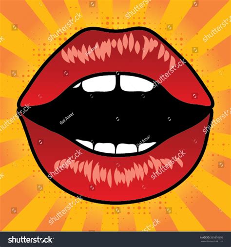 Pop Art Lips Vector Illustration Stock Vector (Royalty Free) 330878306