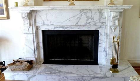 White Marble Tile Fireplace Heart And Around Design Arad Branding