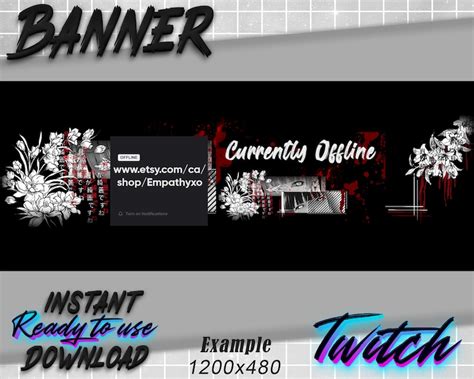 Anime Twitch Banner Black/red - Etsy