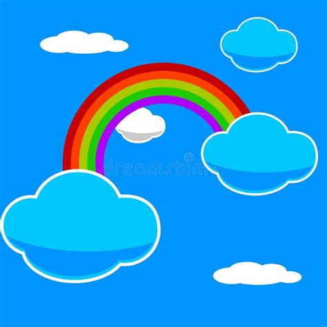 De Regenboog Van Nice Met Wolk In Het Hemelontwerp Vector Illustratie