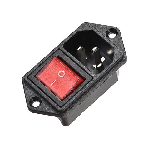 Power Socket Iec C Ac Power Cord Inlet Receptacle V A Red