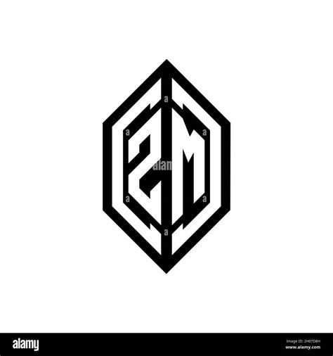 Zm Logo With Geometric Shape Vector Monogram Design Template Isolated