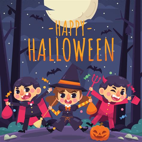 Kids Celebrate Halloween Party 3303386 Vector Art at Vecteezy