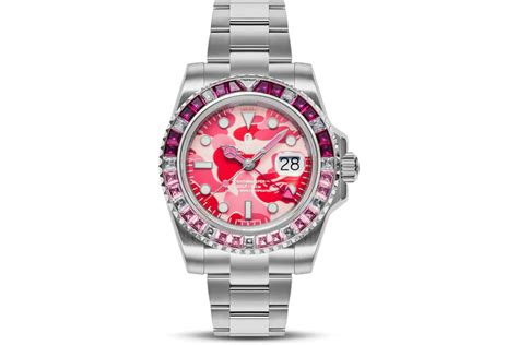 Bape Type 2 Abc Camo Crystal Stone Bapex Watch Pink Mens Fw24 Us