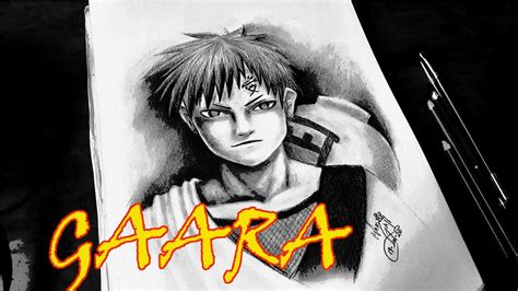 como dibujar a GAARA a lápiz naruto shippuden exprésate dibujando