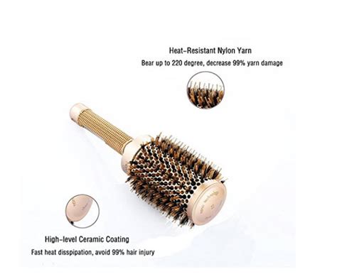 Suprent Nano Thermal Ceramic And Ionic Round Barrel Hair Brush With Boar Bristle 2 Inch Earth