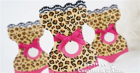 Blog Conviteria D Aline Convite Chá de Lingerie Corpete Oncinha