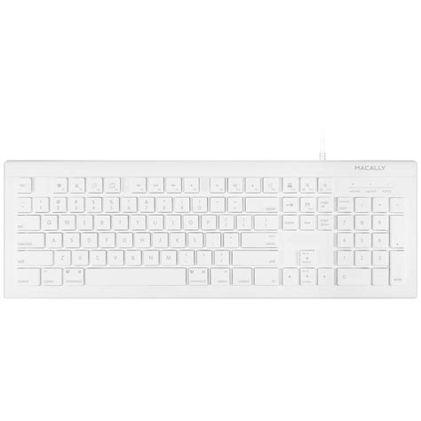 Macally Full Size Usb Wired Keyboard For Mac And Pc Plug And Play Wired Computer Keyboard