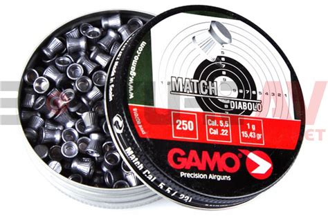 En ucuz Gamo Match 5 5 mm Havalı Tüfek Saçması 15 42 Grain 250 Adet