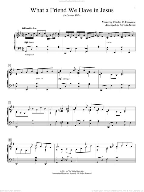 What A Friend We Have In Jesus Sheet Music Beginner For Piano Solo