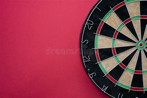 Target Dart Board On The Blue Table Center Point Head To Target