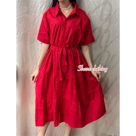 Shane Clothing Dress Mirable Natalimlek Kombinasi Warna Lengan Panjang