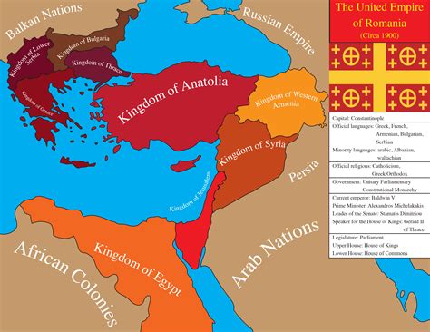 The United Empire Of Romania Circa 1900 Survived Latin Empire