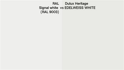 Ral Signal White Ral 9003 Vs Dulux Heritage Edelweiss White Side By Side Comparison