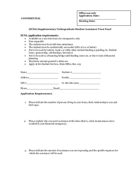 Fillable Online SUSA Application Requirements Brandon University Fax