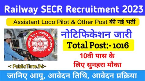 Rrb Railway Alp Recruitment For Post Secr Assistant Loco