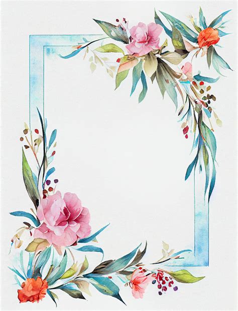 Free Watercolor Flower Frame Design