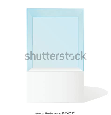 Realistic Vector Glass Square Showcase Empty Stock Vector Royalty Free 2261405931 Shutterstock