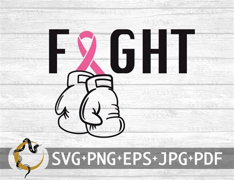 Fight Breast Cancer Boxing Gloves Ribbon Svg Breast Cancer Awareness