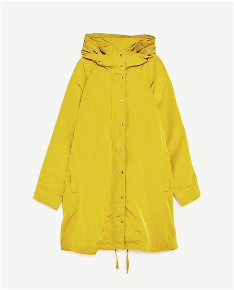 Image 6 Of Hooded Raincoat From Zara Yellow Raincoat Hooded Raincoat