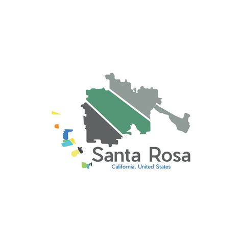 Santa Rosa City Map Geometric Creative Design 24033048 Vector Art At